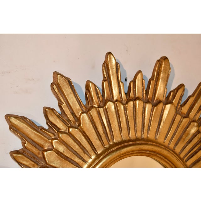 Mid-20th Century French Sunburst Mirror For Sale - Image 4 of 4