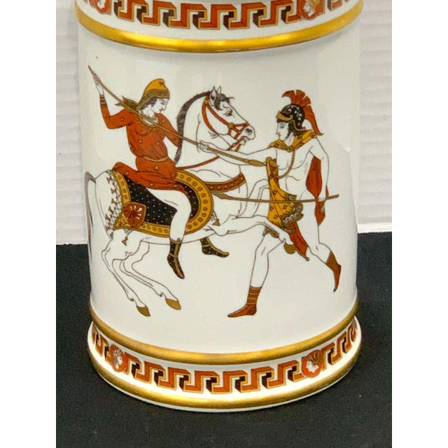 Early 20th Century Early 20th Century French Greek Revival Porcelain Apothecary Jar For Sale - Image 5 of 10