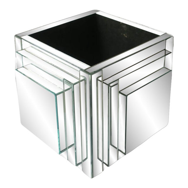Modern Mirrored Planter Cachepot Jardinière, Circa 1970s For Sale