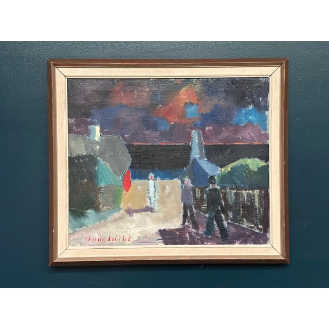 Arnold W. Pedersen, Promenad, 1960s, Oil Painting on Canvas, Framed For Sale - Image 17 of 17