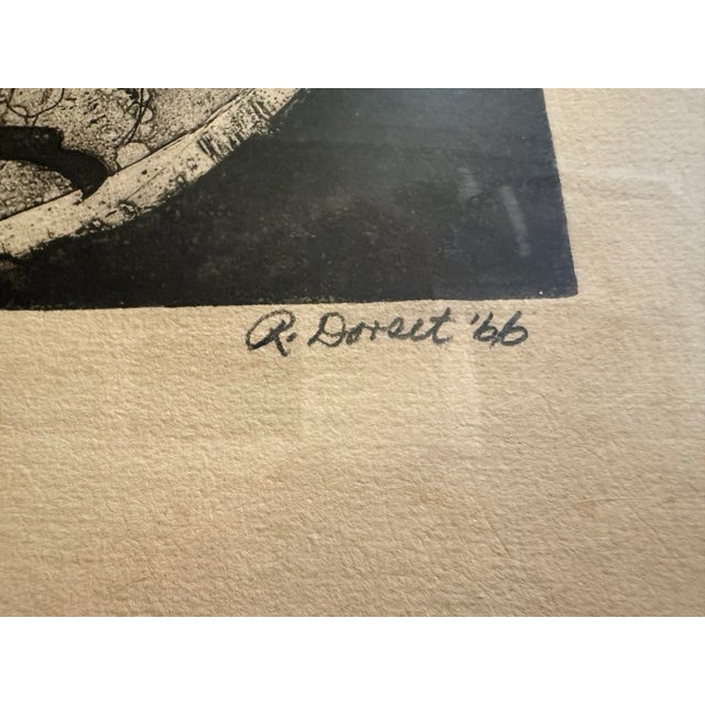 Vintage Mid Century Modern 1966 “Ritual Disc Iv” Signed Art by R. Dorset For Sale - Image 9 of 12