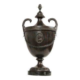 Late 20th Century Maitland Smith Classical Style Cast Brass Urn For Sale