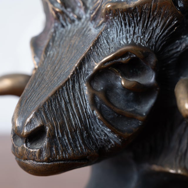 A Bronze Ram's Head, 20th Century For Sale - Image 10 of 14