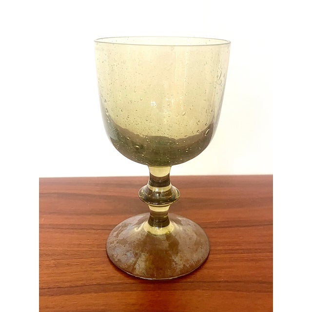 Glass Smoked Bubbled Mouth-Blown Glasses from Biot, 1970s, Set of 8 For Sale - Image 7 of 7