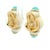 Vintage Maz Jumbo 14k Gold Shell and Turquoise Cabochon Earrings, A Pair For Sale - Image 11 of 11