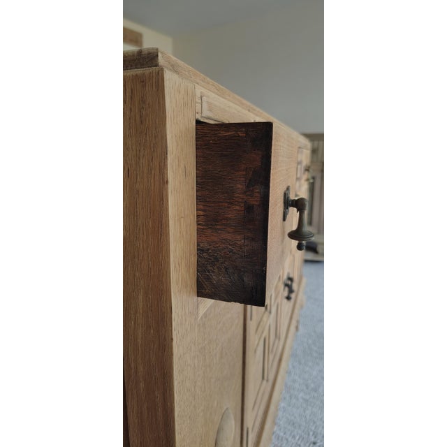 Wood Antique Natural Tiger Oak Sideboard For Sale - Image 7 of 9
