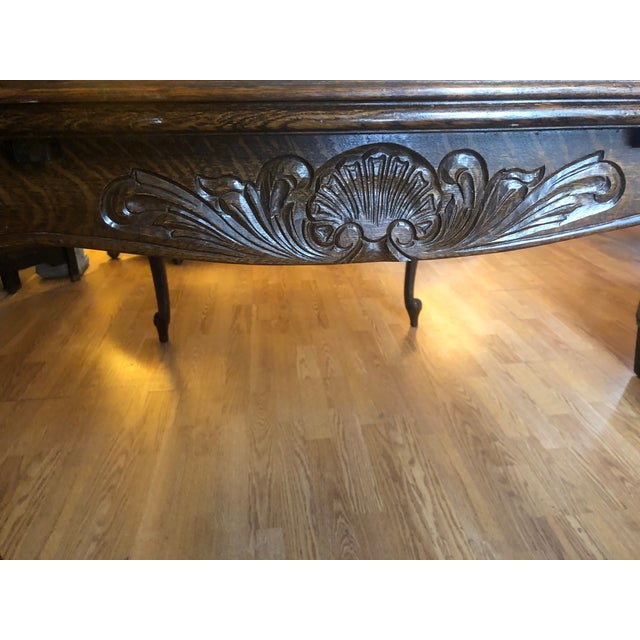 Wood Vintage Parquet Top Refectory Table For Sale - Image 7 of 11