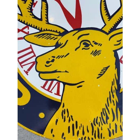 Paint Vintage Art Deco Enamel Sign, Elks Club B.P.O.E., Two-Sided, 30-Inch For Sale - Image 7 of 8
