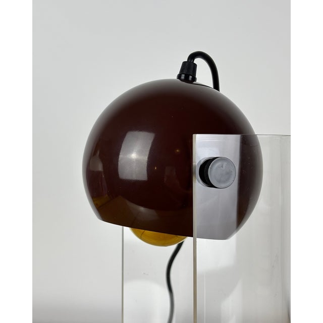 Space Age Brown Eyeball Spot Light with Acrylic Stand, 1970s For Sale - Image 11 of 18