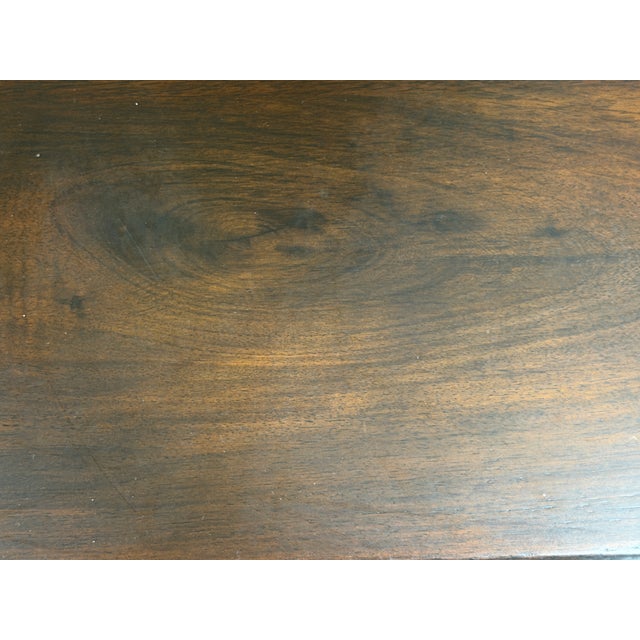 Natural Wood Dark Brown Minimalistic Slim Legs Console Foyer Side Table For Sale - Image 12 of 14