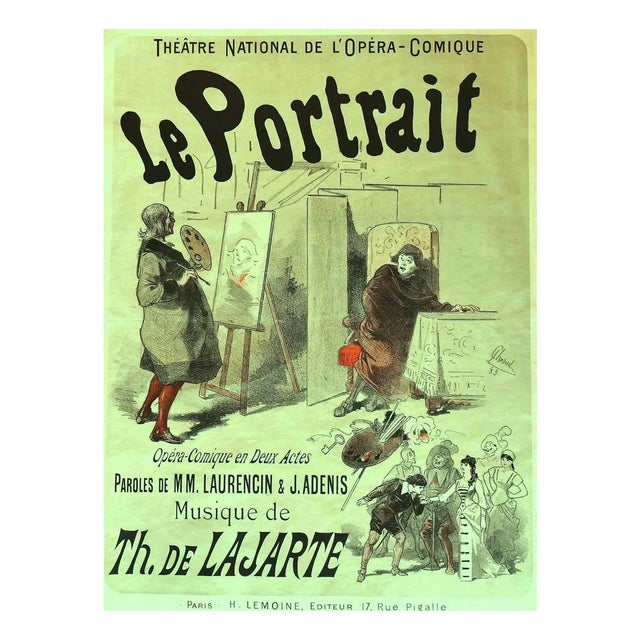Le Portrait Theatre Poster, Early 20th-Century For Sale