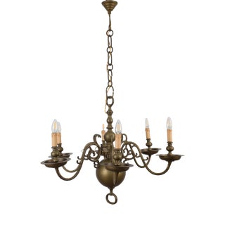 Antique Flemish Bronze Chandelier, 1800 For Sale