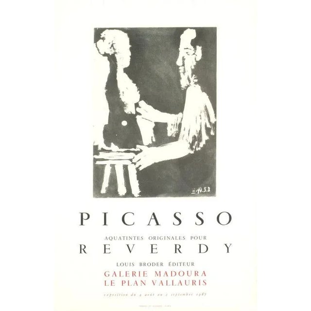 Cubism 1967 Pablo Picasso 'Reverdy' Cubism Black & White France Lithograph For Sale - Image 3 of 3