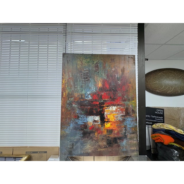 1990s Modernist Abstract Oil Painting For Sale - Image 12 of 12
