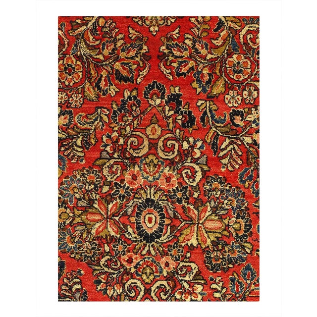 Antique Persian Sarouk rug. These vintage rugs bring traditional sophistication to your home. These rugs feature 100%...