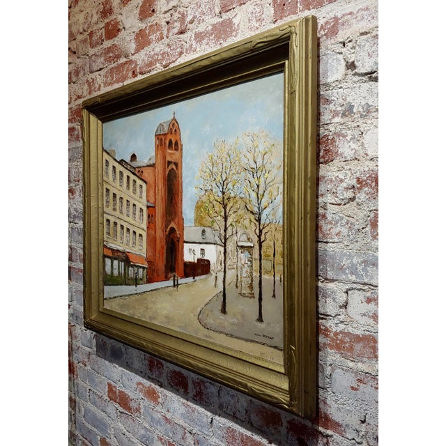 Textile Louis Peyrat -Paris Street Scene - Oil Painting For Sale - Image 7 of 11