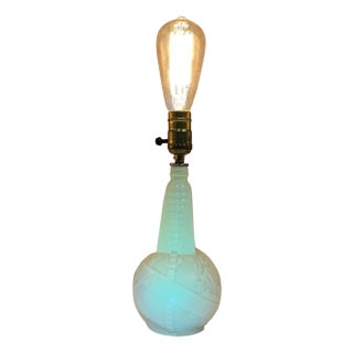 1939 New York World's Fair White Glass Globe Bottle Lamp – Historic Modernist Conversion For Sale