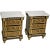 Pair of Antique Style Marble Top Boulle Style End Tables / Nightstands For Sale - Image 4 of 7