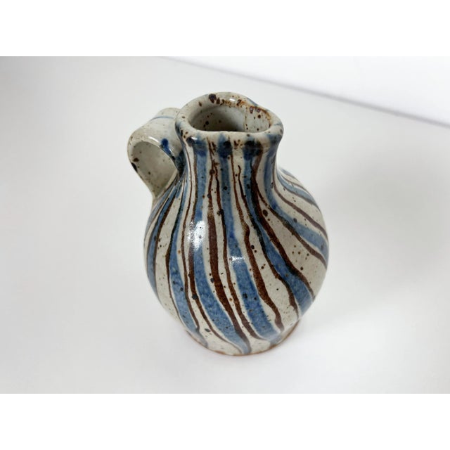 Vintage Striped Stoneware Creamer For Sale - Image 4 of 12
