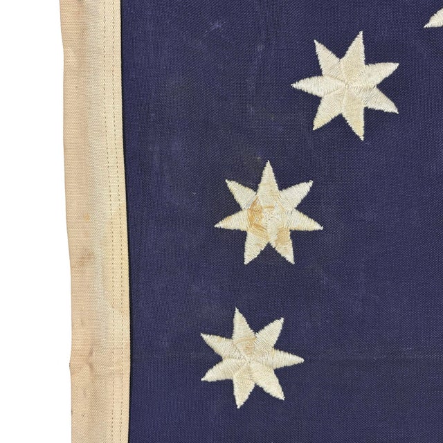 Vintage Cotton Embroidered Bennington 76 American Flag For Sale - Image 4 of 7