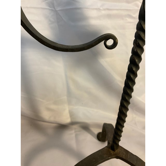 Late 18th Century Hand Forged Twisted Wrought Iron Candlestick For Sale In Dallas - Image 6 of 8