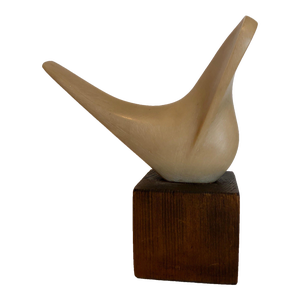 Joseph Martinek, Czech Art Deco Carved Natural Resin Cubist Dove Bird Sculpture Joseph Martinek