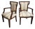 Pair - Federal Style Mahogany Accent Chairs With Stripped Upholstery, Early 20th Century For Sale