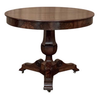 19th Century French Louis Philippe Period Mahogany Center Table For Sale