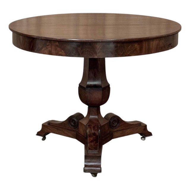 19th Century French Louis Philippe Period Mahogany Center Table For Sale