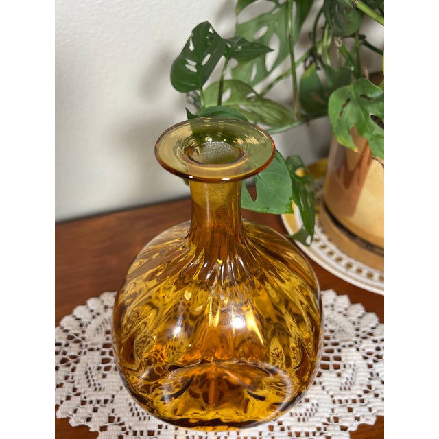 Vintage 1969 Blenko Lemon #6916 Handblown Amber Glass Decanter For Sale - Image 10 of 10