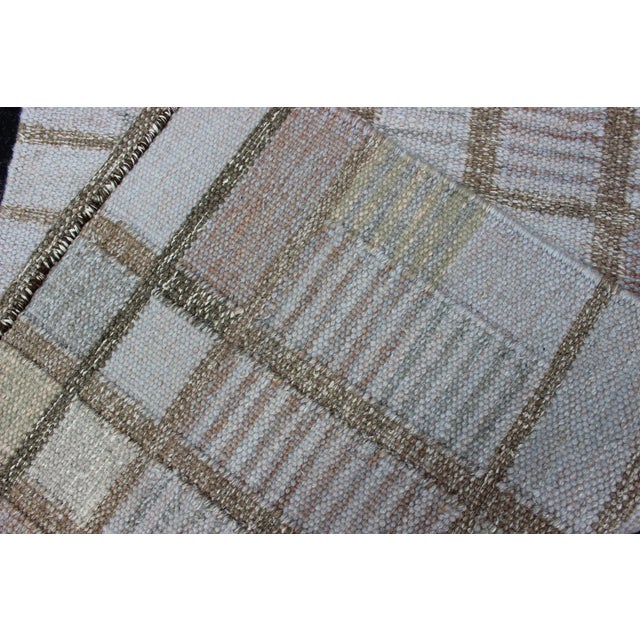 Gray Geometric Stripe Block Rug by Keivan Woven Arts, 3'0 X 5'0 For Sale - Image 9 of 10