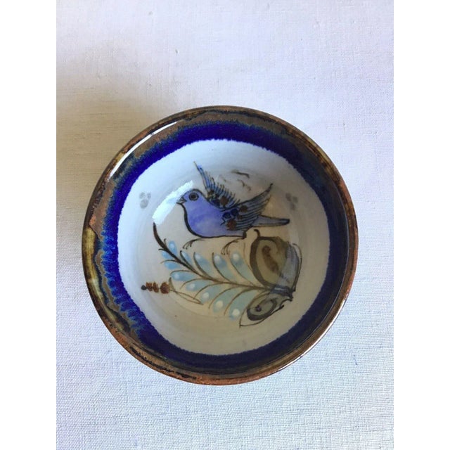 Mexican Stoneware Blue Bird Decorative Bowl - Ken Edwards For Sale - Image 9 of 12