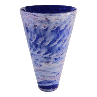 Matt Seasholtz Glasslight Studio Art Glass Vase 9.5" For Sale