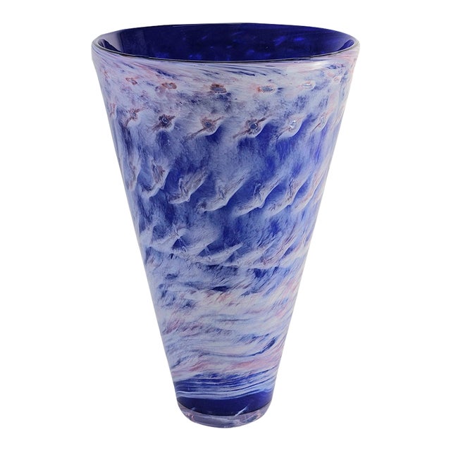 Matt Seasholtz Glasslight Studio Art Glass Vase 9.5" For Sale