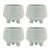 Contemporary Footed Ceramic Leaf Pattern Planter (Set of 4) For Sale - Image 3 of 4