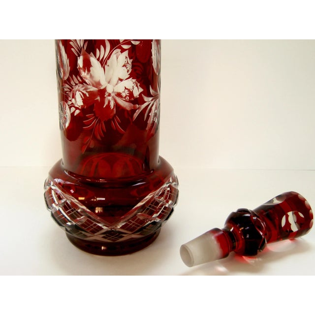 Bohemia Antique Bohemian Etched & Cut Glass Decanter For Sale - Image 4 of 6