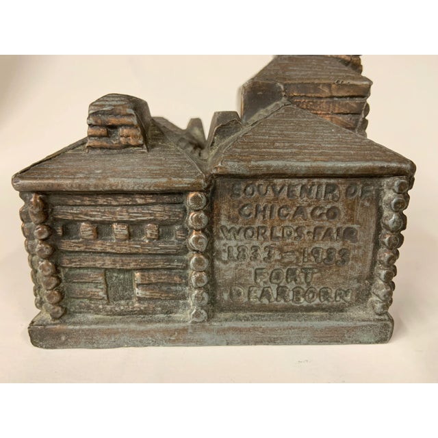 Wonderful original Vintage bank from the Chicago World's Fair marked 1833-1933 Fort Dearborn. It doesn't have a coin slot...