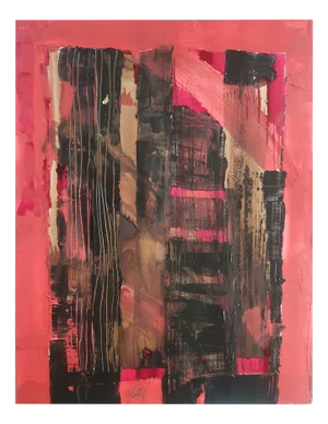 Christian Feltin, Architectural Gesture Against a Blazing Sky, Acrylic