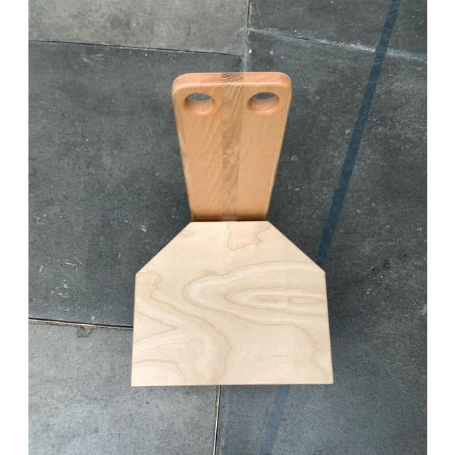 Postmodern Brutalist Wooden Children Chair, 1990s For Sale - Image 9 of 18
