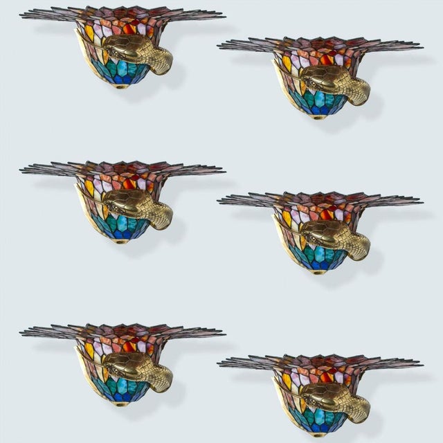 Colorful Wall Light in the style of Edgar Brandt, 1920 For Sale - Image 12 of 17