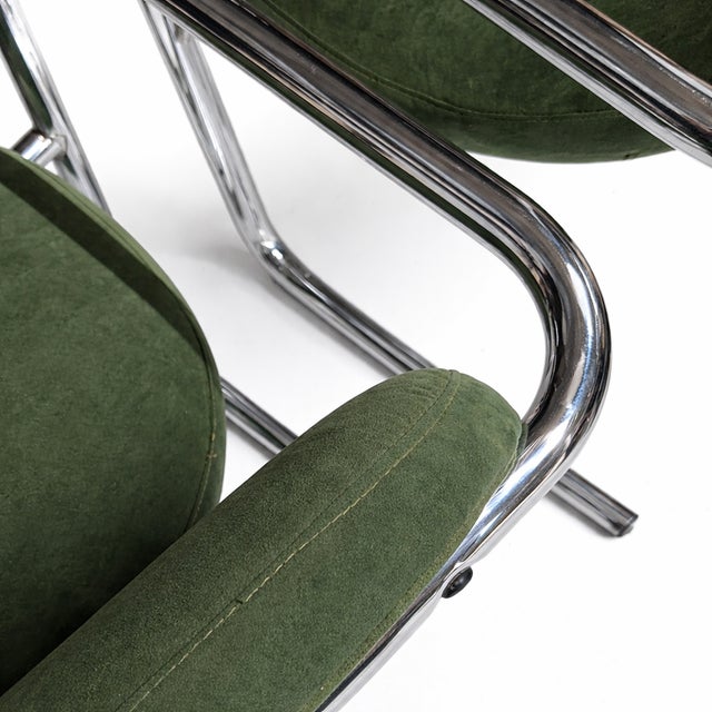 Space Age Chairs with Green Upholstery, 1970s, Set of 2 For Sale - Image 6 of 10