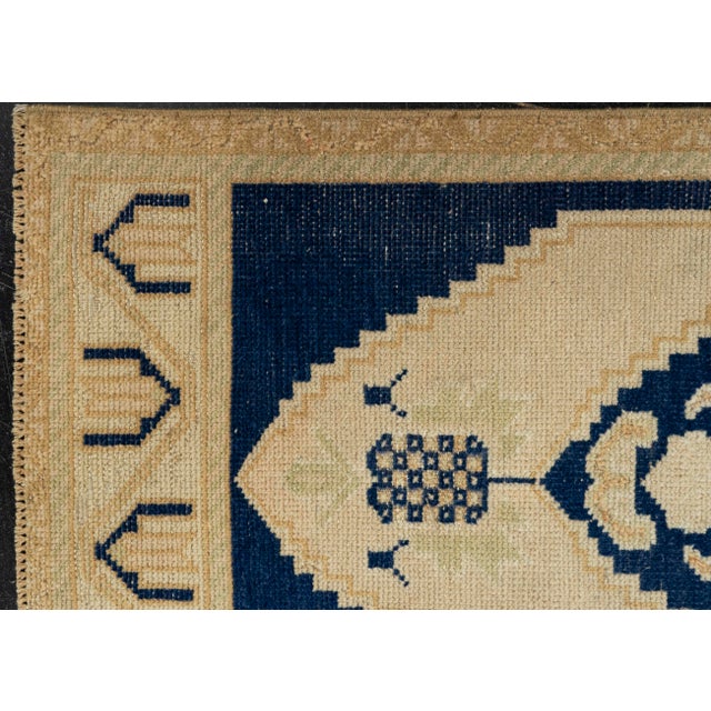 Early 21st Century Turkish Mini Rug Oriental Hand Knotted Vintage Rug 1'8" x 3'10" #21280 For Sale - Image 5 of 8