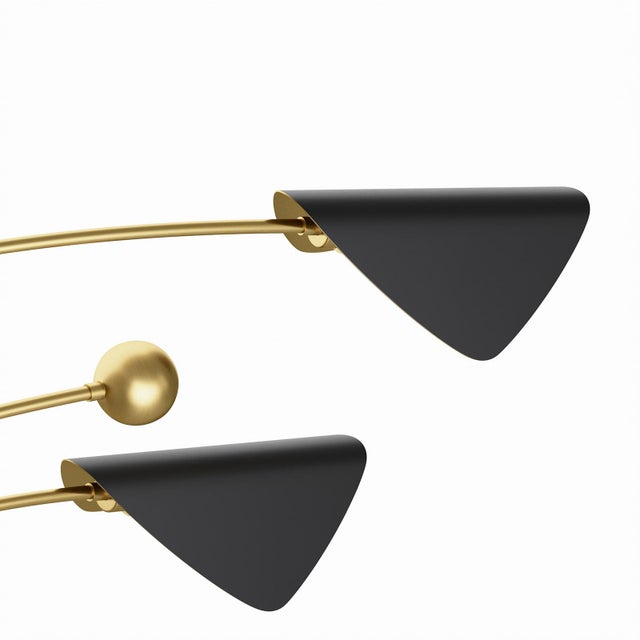 Metal Eclipse Mobile Chandelier, Blackened Brass and Natural Brass For Sale - Image 7 of 10