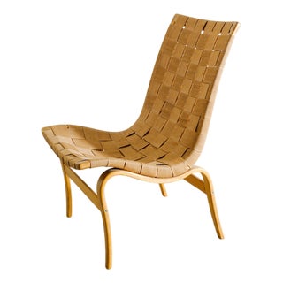 Vintage Swedish Wooden Easy Chair by Bruno Mathsson for Karl Mathsson, 1960s For Sale