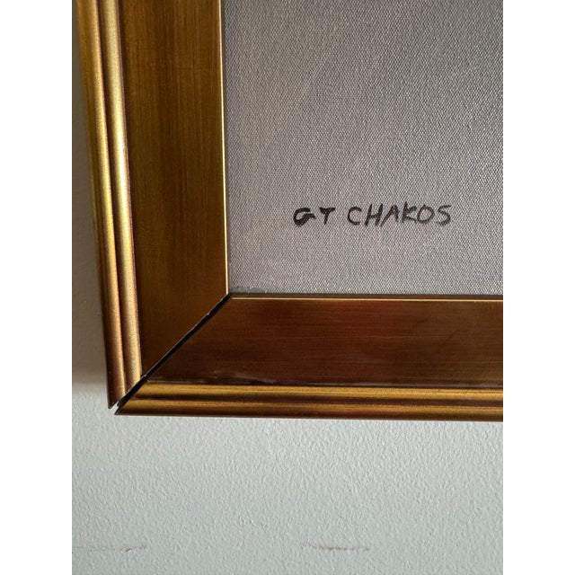 Paint Chicago Artist George T. Chakos Oil on Canvas "Bounding Home" For Sale - Image 7 of 9
