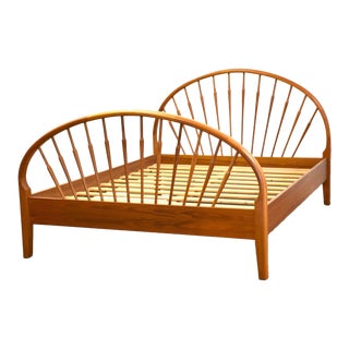 Danish Modern Teak Queen Platform Bed For Sale
