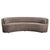 Curved Crescent Sofa in Textured Taupe Fabric For Sale - Image 11 of 11