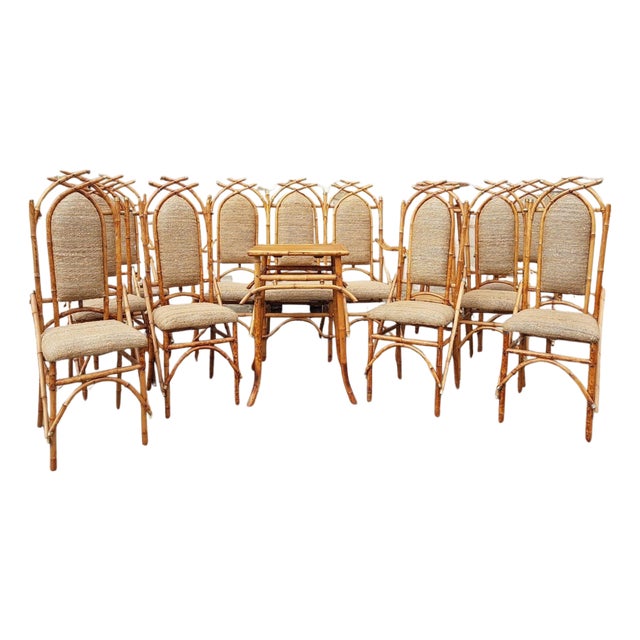 Bamboo Living Room Set by Giusto Puri Purini, 1950s, Set of 10 For Sale