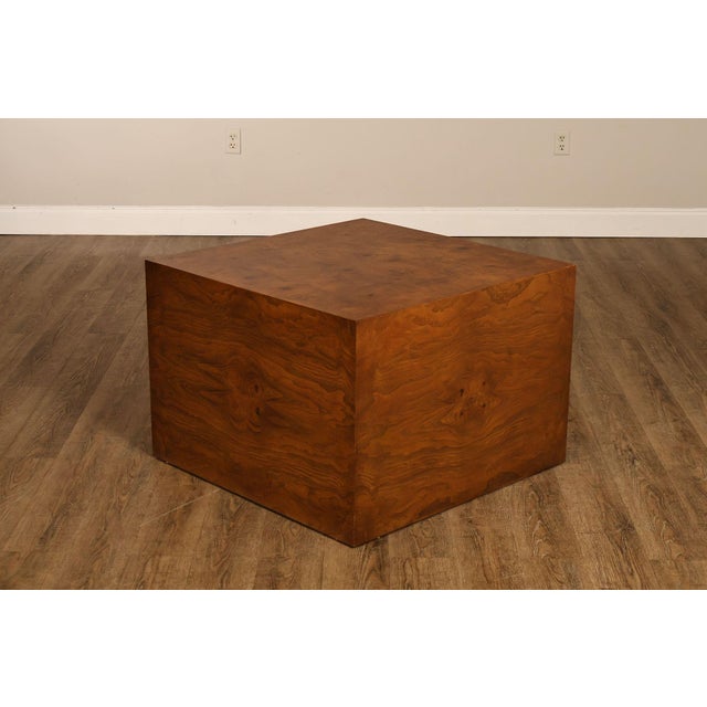 Mid 20th Century Thayer Coggin Milo Baughman Mid Century Modern Burl Wood Cube Side Table For Sale - Image 14 of 18