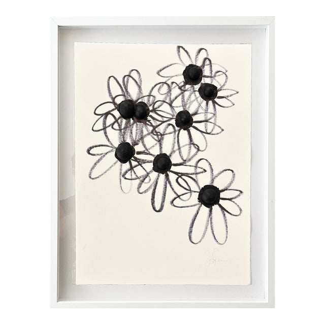 Minimalist Black & White Botanical Abstract, Framed by Jake Poser For Sale